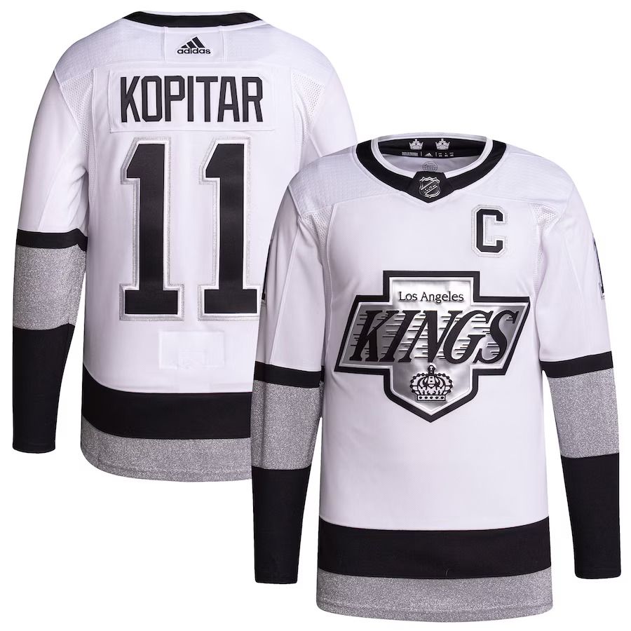 Men Los Angeles Kings 11 Anze Kopitar adidas White Alternate Primegreen Authentic Pro Player NHL Jersey